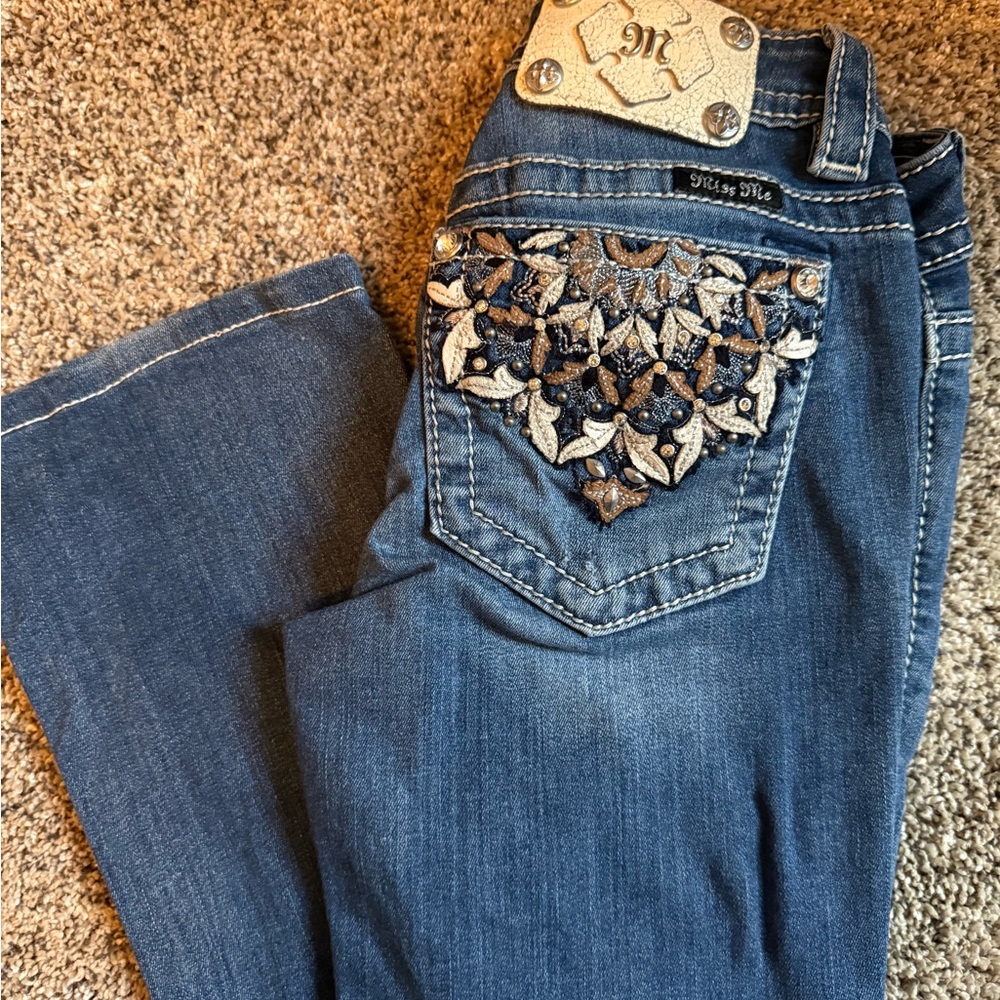 Miss Me Signature Boot Cut Jeans with Embroidered Pockets
